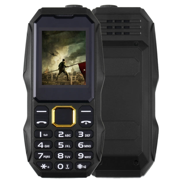 W2025 Triple Proofing Elder Phone, Water-resistant Shockproof Dustproof, 5800mAh Battery, 1.8 inch, 21 Keys, LED Flashlight, Dual SIM(Black)