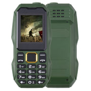 W2025 Triple Proofing Elder Phone, Water-resistant Shockproof Dustproof, 5800mAh Battery, 1.8 inch, 21 Keys, LED Flashlight, Dual SIM(Green)