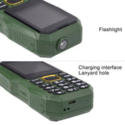 W2025 Triple Proofing Elder Phone, Water-resistant Shockproof Dustproof, 5800mAh Battery, 1.8 inch, 21 Keys, LED Flashlight, Dual SIM(Green)
