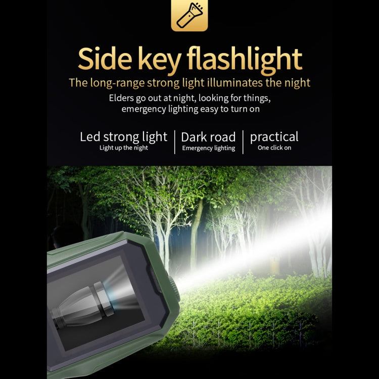 W2025 Triple Proofing Elder Phone, Water-resistant Shockproof Dustproof, 5800mAh Battery, 1.8 inch, 21 Keys, LED Flashlight, Dual SIM(Green)