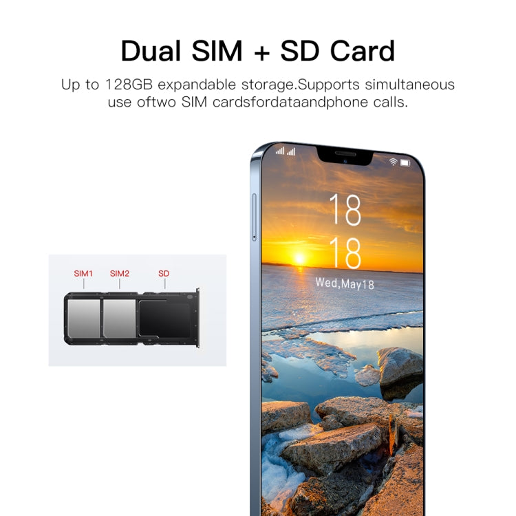 i13 Pro Max N83, 1GB+16GB, 6.1 inch Notch Screen, Face Identification, Android 6.0 Spreadtrum 7731G Quad Core, Network: 3G, Dual SIM(Blue) -  by PMC Jewellery | Online Shopping South Africa | PMC Jewellery | Buy Now Pay Later Mobicred
