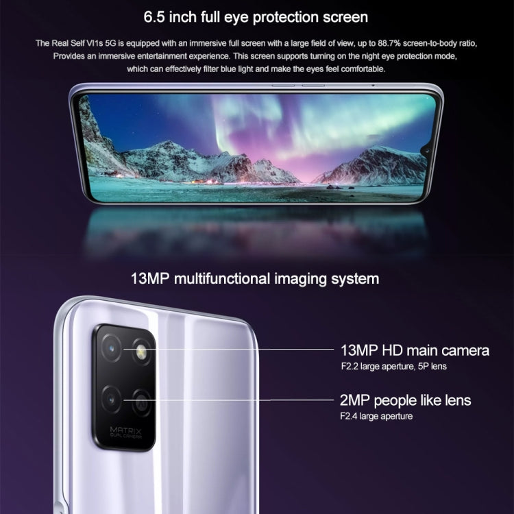 Realme V11s 5G, 4GB+128GB, Dual Back Cameras, Side Fingerprint Identification, 5000mAh Battery, 6.5 inch Realme UI 2.0 / Android 11 MediaTek Dimensity 810 Octa Core up to 2.4GHz, Network: 5G, Support Google Play (Black) - free shipping - PMC TechLife - Order now!