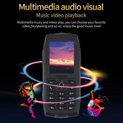 Rugtel R1C Rugged Phone, IP68 Waterproof Dustproof Shockproof, 2.4 inch, MTK6261D, 2000mAh Battery, SOS, FM, Dual SIM(Black) - free shipping - PMC Jewellery - Order now!