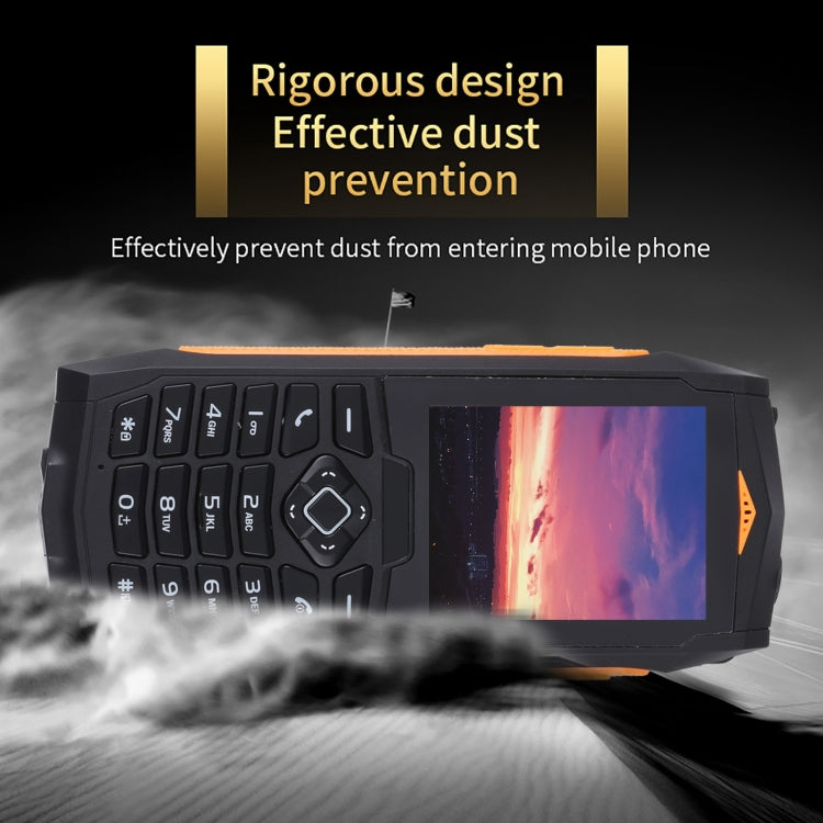 Rugtel R1C Rugged Phone, IP68 Waterproof Dustproof Shockproof, 2.4 inch, MTK6261D, 2000mAh Battery, SOS, FM, Dual SIM(Orange) - free shipping - PMC TechLife - Order now!
