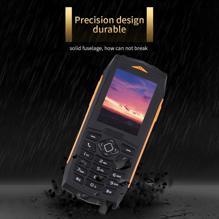 Rugtel R1C Rugged Phone, IP68 Water-resistant Dustproof Shockproof, 2.4 inch, MTK6261D, 2000mAh Battery, SOS, FM, Dual SIM(Orange)