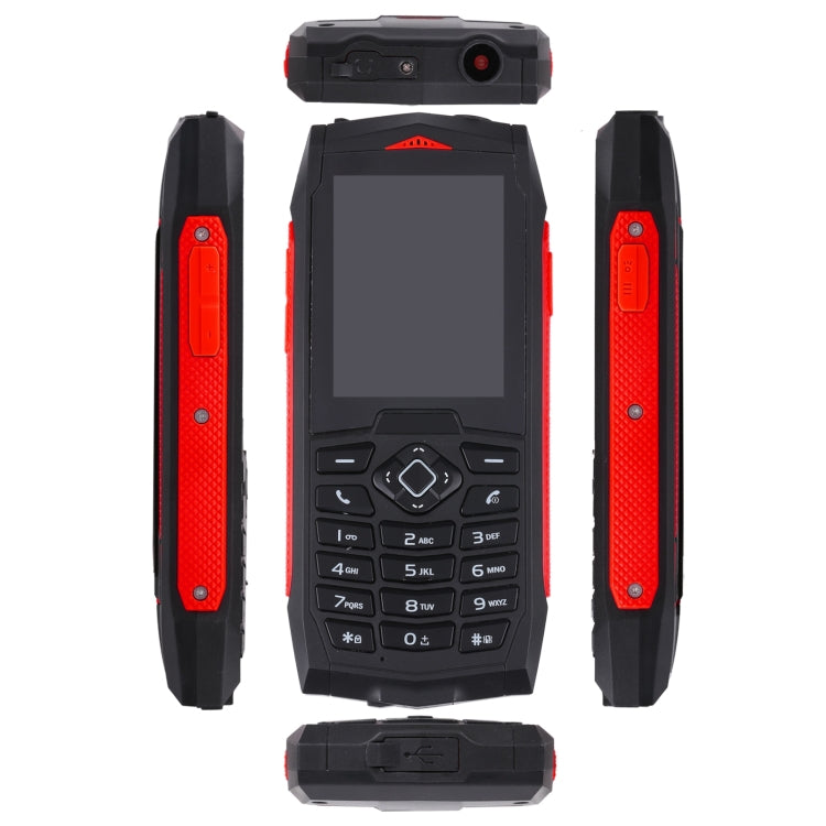 Rugtel R1C Rugged Phone, IP68 Waterproof Dustproof Shockproof, 2.4 inch, MTK6261D, 2000mAh Battery, SOS, FM, Dual SIM(Red) - free shipping - PMC TechLife - Order now!