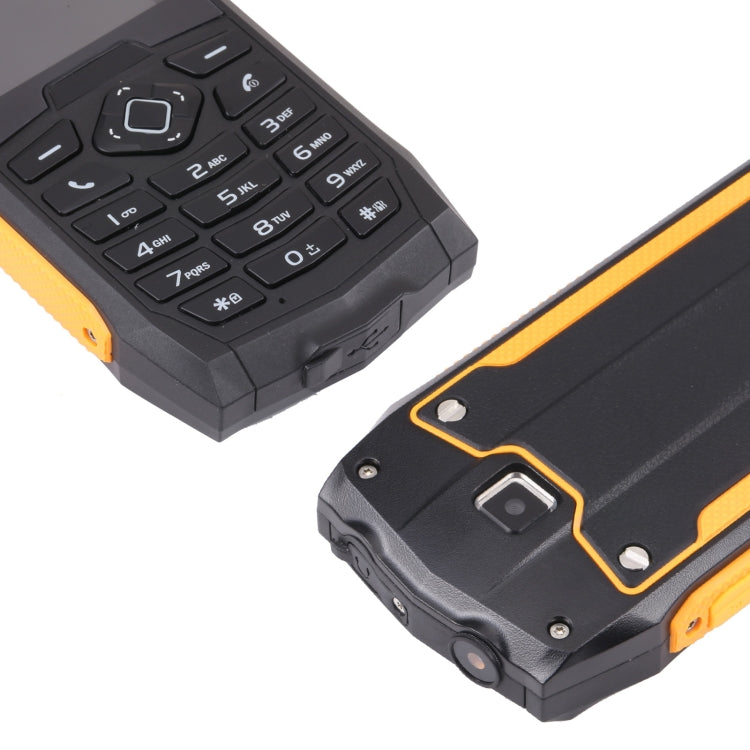 Rugtel R1C Rugged Phone, IP68 Waterproof Dustproof Shockproof, 2.4 inch, MTK6261D, 2000mAh Battery, SOS, FM, Dual SIM(Yellow) - free shipping - PMC TechLife - Order now!