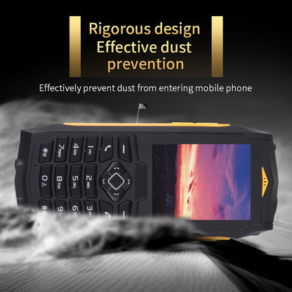 Rugtel R1C Rugged Phone, IP68 Waterproof Dustproof Shockproof, 2.4 inch, MTK6261D, 2000mAh Battery, SOS, FM, Dual SIM(Yellow) - free shipping - PMC Jewellery - Order now!