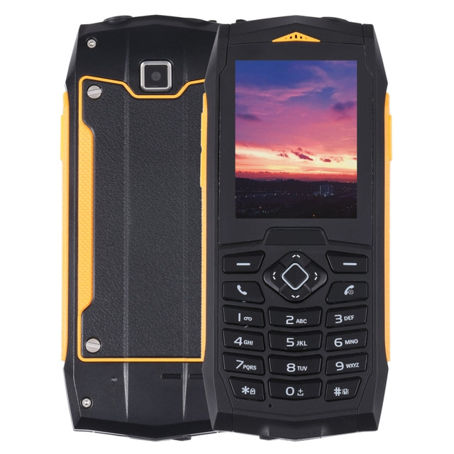 Rugtel R1C Rugged Phone, IP68 Water-resistant Dustproof Shockproof, 2.4 inch, MTK6261D, 2000mAh Battery, SOS, FM, Dual SIM(Yellow)