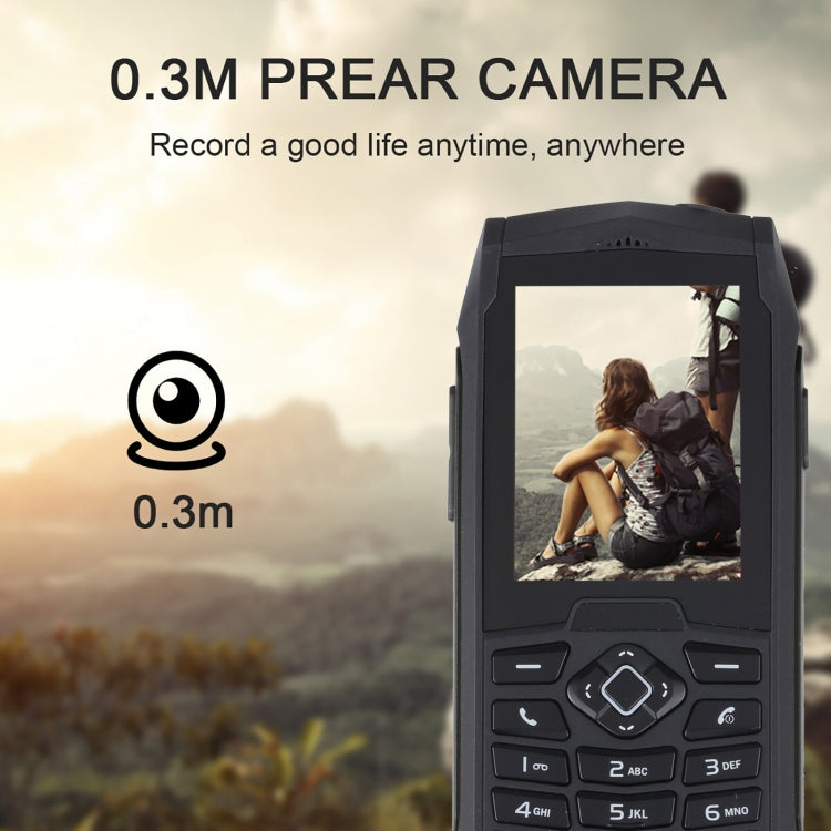 Rugtel R1D Rugged Phone, IP68 Waterproof Dustproof Shockproof, 2.4 inch, MTK6261D, 2000mAh Battery, Loud Box Speaker, FM, Network: 2G, Dual SIM (Black) - free shipping - PMC Jewellery - Order now!