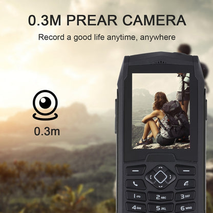 Rugtel R1D Rugged Phone, IP68 Waterproof Dustproof Shockproof, 2.4 inch, MTK6261D, 2000mAh Battery, Loud Box Speaker, FM, Network: 2G, Dual SIM (Black) - free shipping - PMC Jewellery - Order now!