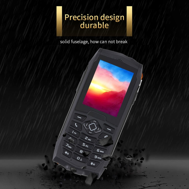 Rugtel R1D Rugged Phone, IP68 Waterproof Dustproof Shockproof, 2.4 inch, MTK6261D, 2000mAh Battery, Loud Box Speaker, FM, Network: 2G, Dual SIM (Black) - free shipping - PMC Jewellery - Order now!