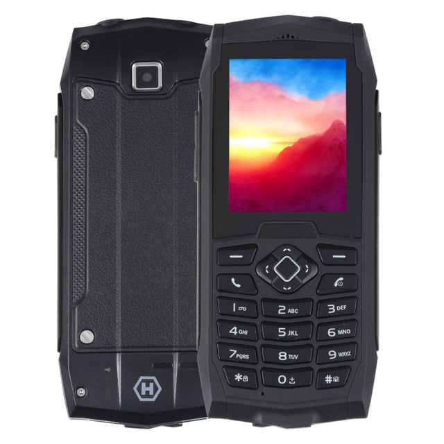 Rugtel R1D Rugged Phone, IP68 Water-resistant Dustproof Shockproof, 2.4 inch, MTK6261D, 2000mAh Battery, Loud Box Speaker, FM, Network: 2G, Dual SIM (Black)