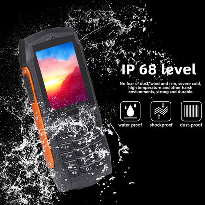 Rugtel R1D Rugged Phone, IP68 Waterproof Dustproof Shockproof, 2.4 inch, MTK6261D, 2000mAh Battery, Loud Box Speaker, FM, Network: 2G, Dual SIM(Orange) - free shipping - PMC Jewellery - Order now!