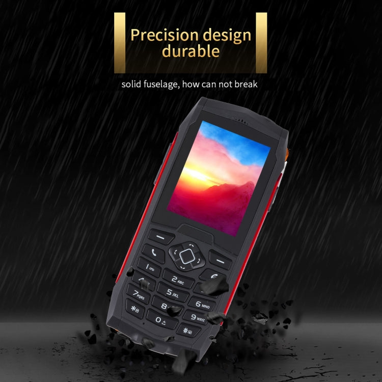 Rugtel R1D Rugged Phone, IP68 Waterproof Dustproof Shockproof, 2.4 inch, MTK6261D, 2000mAh Battery, Loud Box Speaker, FM, Network: 2G, Dual SIM (Red) - free shipping - PMC Jewellery - Order now!