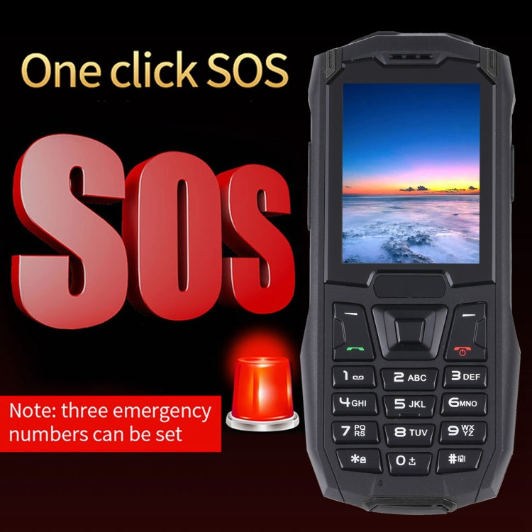 Rugtel R2C Rugged Phone, IP68 Waterproof Dustproof Shockproof, 2.4 inch, MTK6261D, 2500mAh Battery, SOS, FM, Dual SIM(Black) - free shipping - PMC Jewellery - Order now!