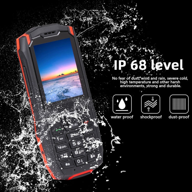 Rugtel R2C Rugged Phone, IP68 Waterproof Dustproof Shockproof, 2.4 inch, MTK6261D, 2500mAh Battery, SOS, FM, Dual SIM(Red) - free shipping - PMC Jewellery - Order now!