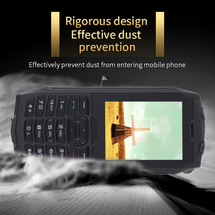 Rugtel R3C Rugged Phone, IP68 Waterproof Dustproof Shockproof, 2.8 inch, MTK6261D, 2000mAh Battery, SOS, FM, Dual SIM(Black) - free shipping - PMC TechLife - Order now!