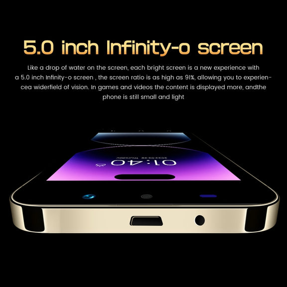 i14 mini HRDP5, 512MB+4GB, 5.0 inch Screen, Face Identification, Android 5.0 MTK6572 Dual Core, Network: 3G (Gold)