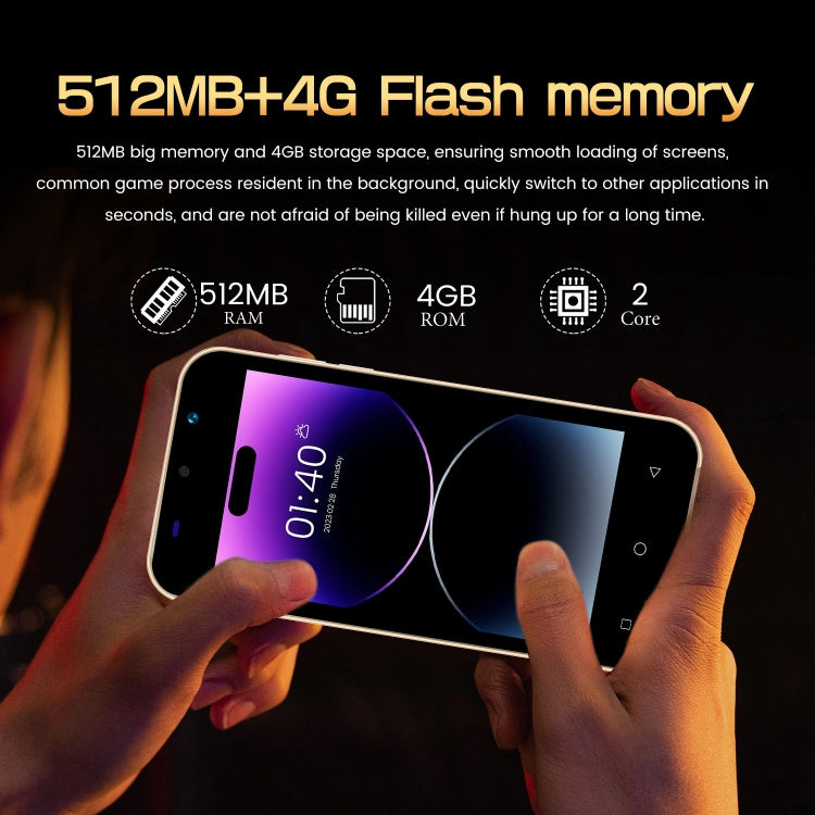 i14 mini HRDP5, 512MB+4GB, 5.0 inch Screen, Face Identification, Android 5.0 MTK6572 Dual Core, Network: 3G (Gold)