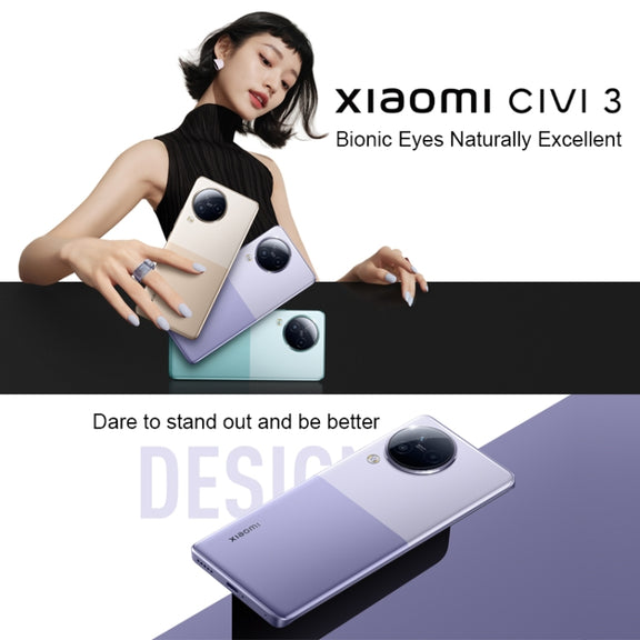 Xiaomi Civi 3 5G, 50MP Camera, 12GB+256GB, Triple Back Cameras + Dual Front Cameras, In-screen Fingerprint Identification, 4500mAh Battery, 6.55 inch MIUI 14 Dimensity 8200-Ultra Octa Core 4nm up to 3.1GHz, Network: 5G, NFC (Grey)
