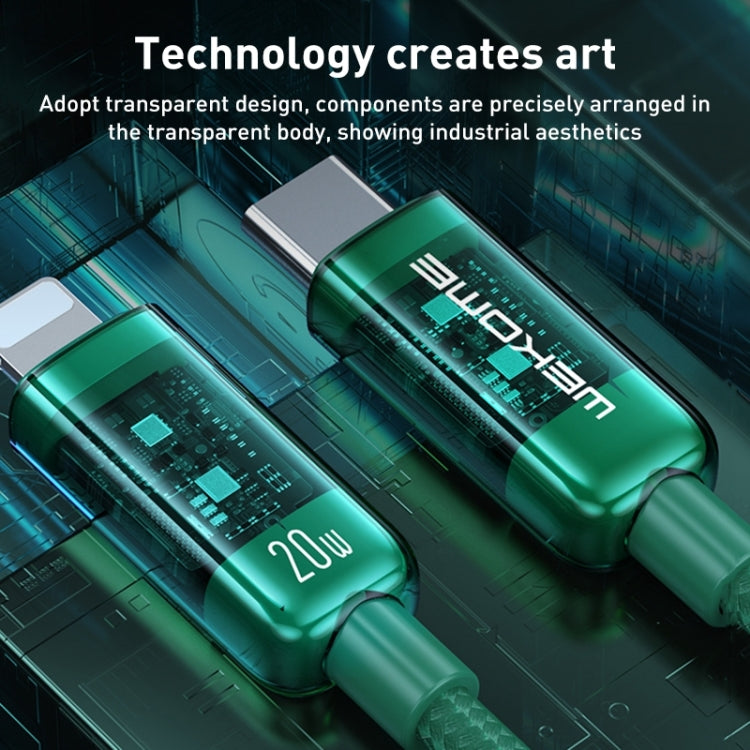 WK WDC-180 6A Pioneer Series USB to 8 Pin Transparent Fast Charge Data Cable, Length: 1m(Green) - Normal Style Cable by WK | Online Shopping South Africa | PMC TechLife | Buy Now Pay Later Mobicred