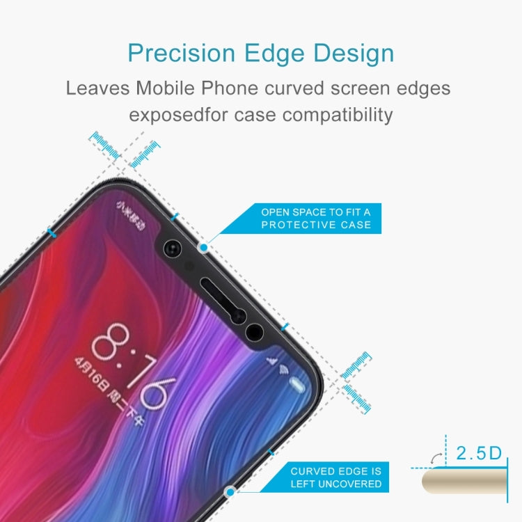 100 PCS 0.26mm 9H 2.5D Tempered Glass Film for Xiaomi Mi 8