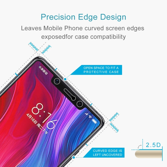 100 PCS 0.26mm 9H 2.5D Tempered Glass Film for Xiaomi Mi 8 SE