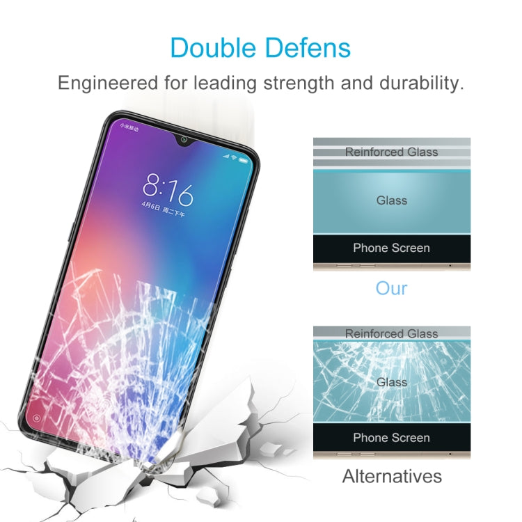 100 PCS 0.26mm 9H 2.5D Tempered Glass Film for Xiaomi Mi 9