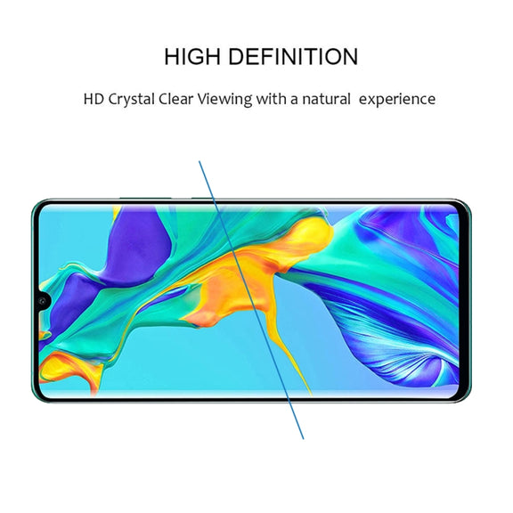 Edge Glue 3D Curved Edge Full Screen Tempered Glass Film for Huawei P30 Pro(Black)