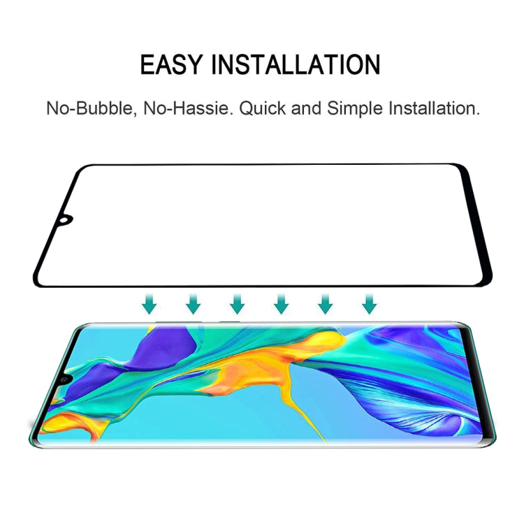Edge Glue 3D Curved Edge Full Screen Tempered Glass Film for Huawei P30 Pro(Black) - free shipping - PMC TechLife - Order now!