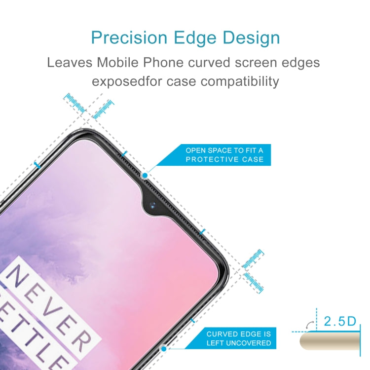 2 PCS 0.26mm 9H 2.5D Tempered Glass Film for OnePlus 7