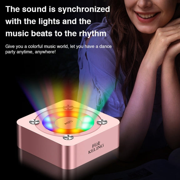 A9 Portable Bluetooth Stereo Speaker with Built-in MIC & Light, Support Hands-free Calls & TF Card & AUX IN, Bluetooth Distance: 10m(Rose Gold)