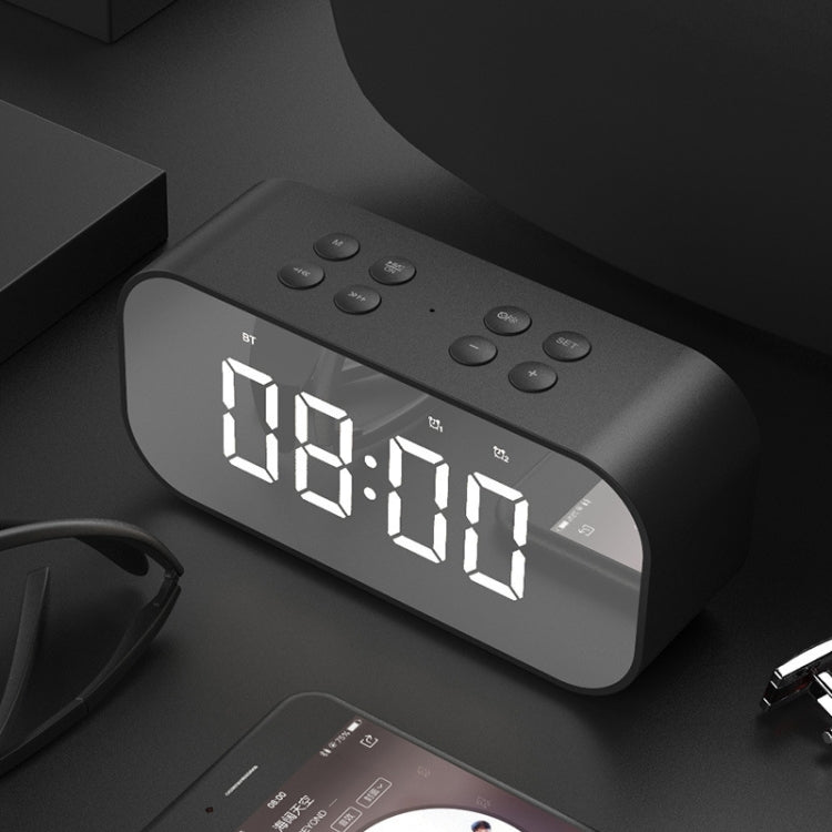 AEC BT501 Bluetooth 5.0 Mini Speaker with LED & Alarm Clock & Clock & Mirror, Support 32G TF Card(Black) - Mini Speaker by AEC | Online Shopping South Africa | PMC Jewellery | Buy Now Pay Later Mobicred