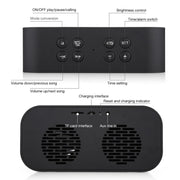 AEC BT501 Bluetooth 5.0 Mini Speaker with LED & Alarm Clock & Clock & Mirror, Support 32G TF Card(Pink)