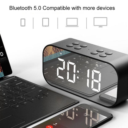 AEC BT501 Bluetooth 5.0 Mini Speaker with LED & Alarm Clock & Clock & Mirror, Support 32G TF Card(Pink) - Mini Speaker by AEC | Online Shopping South Africa | PMC Jewellery | Buy Now Pay Later Mobicred