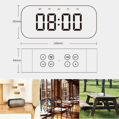 AEC BT501 Bluetooth 5.0 Mini Speaker with LED & Alarm Clock & Clock & Mirror, Support 32G TF Card(Blue) - free shipping - PMC Jewellery - Order now!
