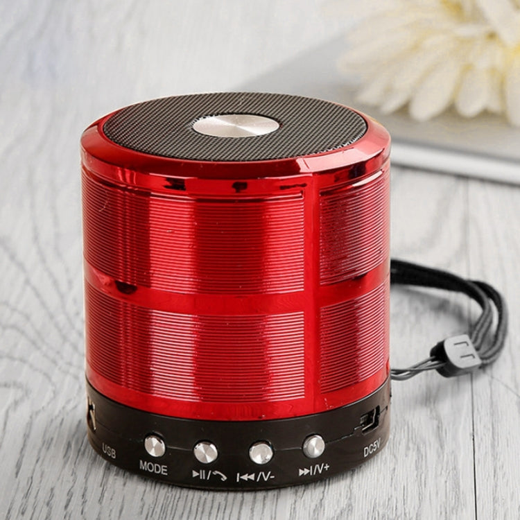 WS-887 Bluetooth Speaker with Lanyard, Support Hands-free Call & FM & U Disk & TF Card & AUX(Red) - Mini Speaker by PMC TechLife | Online Shopping South Africa | PMC TechLife