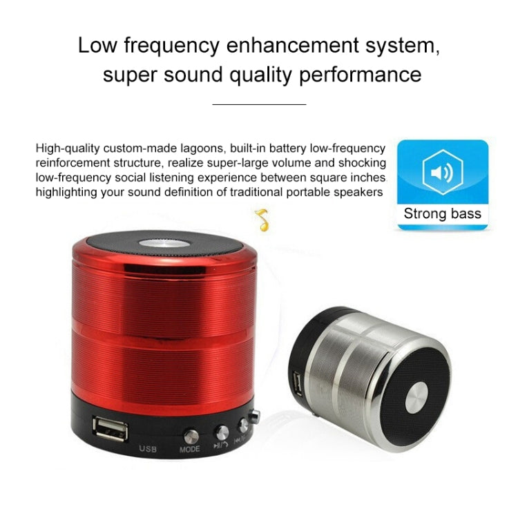 WS-887 Bluetooth Speaker with Lanyard, Support Hands-free Call & FM & U Disk & TF Card & AUX(Gold)
