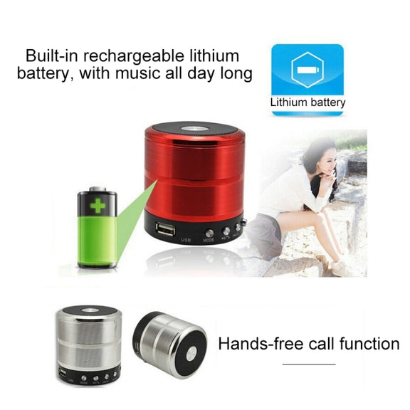 WS-887 Bluetooth Speaker with Lanyard, Support Hands-free Call & FM & U Disk & TF Card & AUX(Gold)