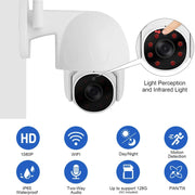 Tuya QX45 1080P Full HD IP65 Water-resistant 2.4G Wireless IP Camera, Support Motion Detection & Two-way Audio & Night Vision & TF Card, UK Plug