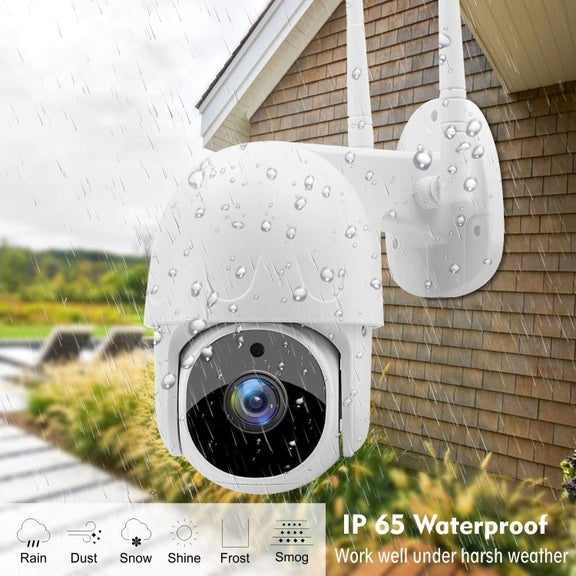 Tuya QX45 1080P Full HD IP65 Water-resistant 2.4G Wireless IP Camera, Support Motion Detection & Two-way Audio & Night Vision & TF Card, UK Plug
