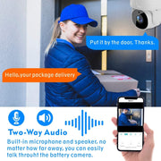 Tuya QX45 1080P Full HD IP65 Water-resistant 2.4G Wireless IP Camera, Support Amazon Alexa & Google Home & Motion Detection & Two-way Audio & Night Vision & TF Card, EU Plug