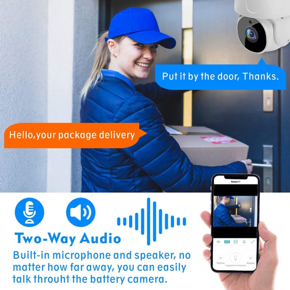 Tuya QX45 1080P Full HD IP65 Water-resistant 2.4G Wireless IP Camera, Support Amazon Alexa & Google Home & Motion Detection & Two-way Audio & Night Vision & TF Card, EU Plug