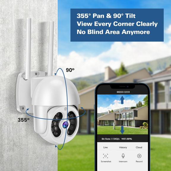 Tuya QX56 3.0 Million Pixels IP66 Water-resistant 2.4G Wireless IP Camera, Support Amazon Alexa & Google Home & Motion Detection & Two-way Audio & Full Color Night Vision & TF Card, AU Plug