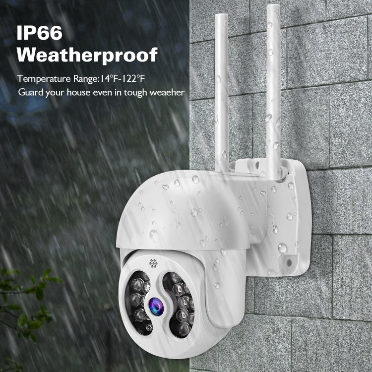 Tuya QX56 3.0 Million Pixels IP66 Waterproof 2.4G Wireless IP Camera, Support Amazon Alexa & Google Home & Motion Detection & Two-way Audio & Full Color Night Vision & TF Card, US Plug - Dome Camera by PMC TechLife | Online Shopping South Africa | PMC TechLife