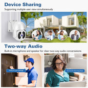 Tuya QX56 3.0 Million Pixels IP66 Water-resistant 2.4G Wireless IP Camera, Support Amazon Alexa & Google Home & Motion Detection & Two-way Audio & Full Color Night Vision & TF Card, AU Plug