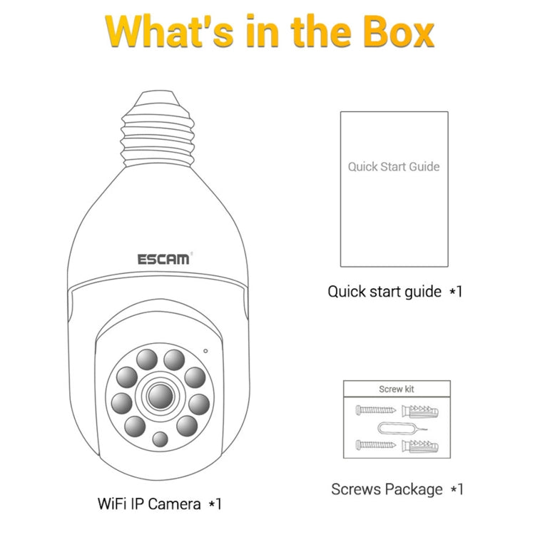 ESCAM PT208 1080P HD Light Bulb WiFi Camera, Support Motion Detection, Two-way Audio, Night Vision, TF Card - free shipping - PMC Jewellery - Order now!