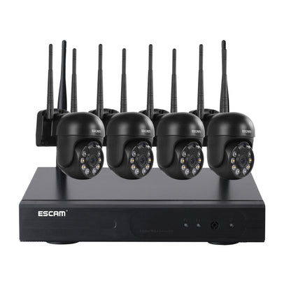 ESCAM WNK614 HD 3.0 Million Pixels 8-channel Wireless + 4IPC Wireless NVR Security System, UK Plug - free shipping - PMC Jewellery - Order now!
