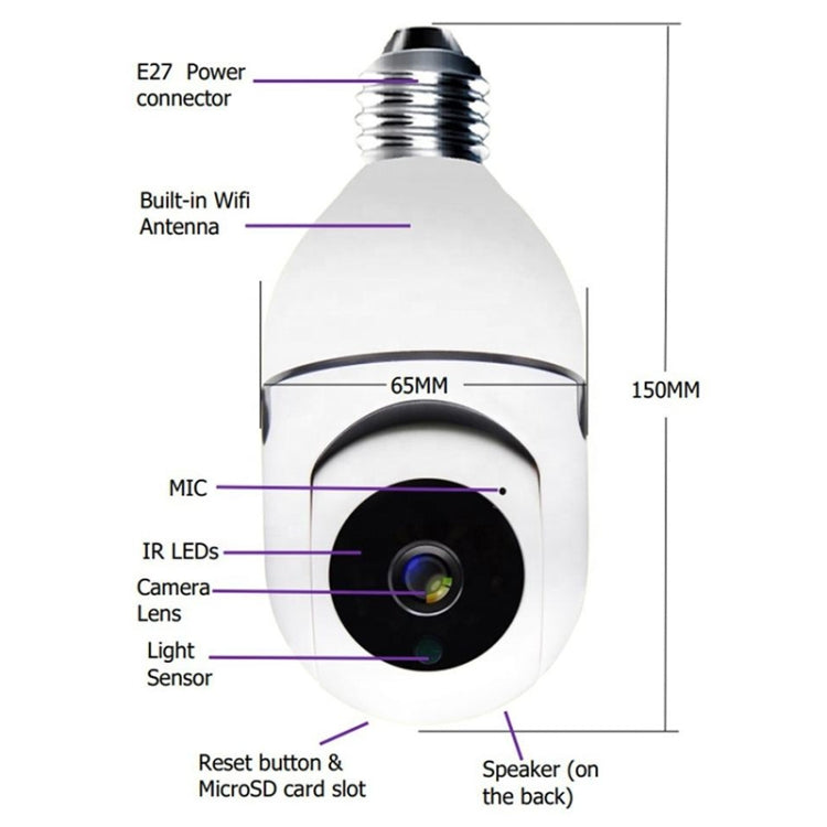 GA-C11 1080P 2MP 5G Dual Frequency Two-way Voice Intercom Bulb Camera (White) - free shipping - PMC Jewellery - Order now!